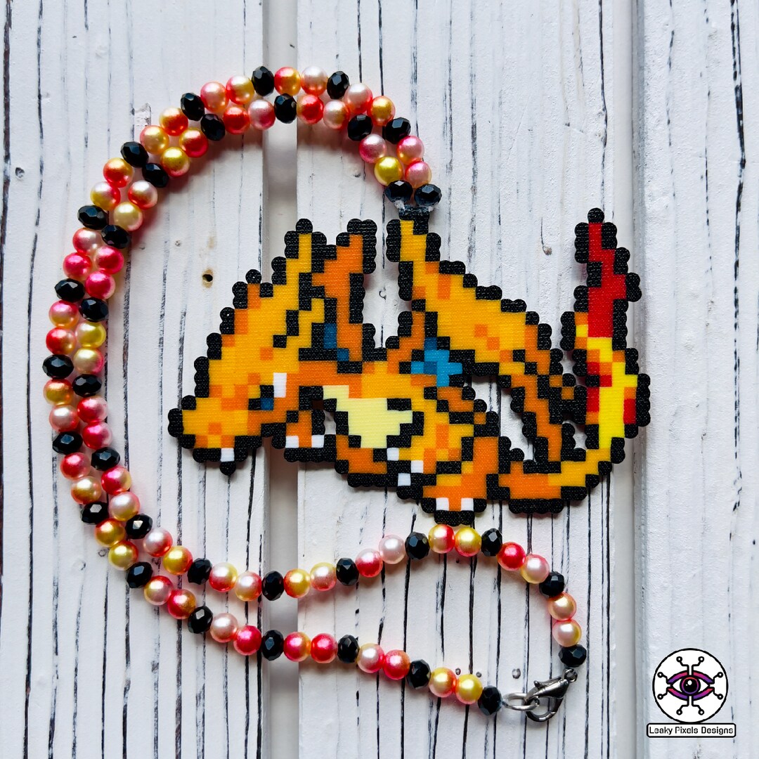 Charizard Y Perler Necklace | MakerPlace by Michaels Charizard Y Perler Necklace | MakerPlace by Michaels
